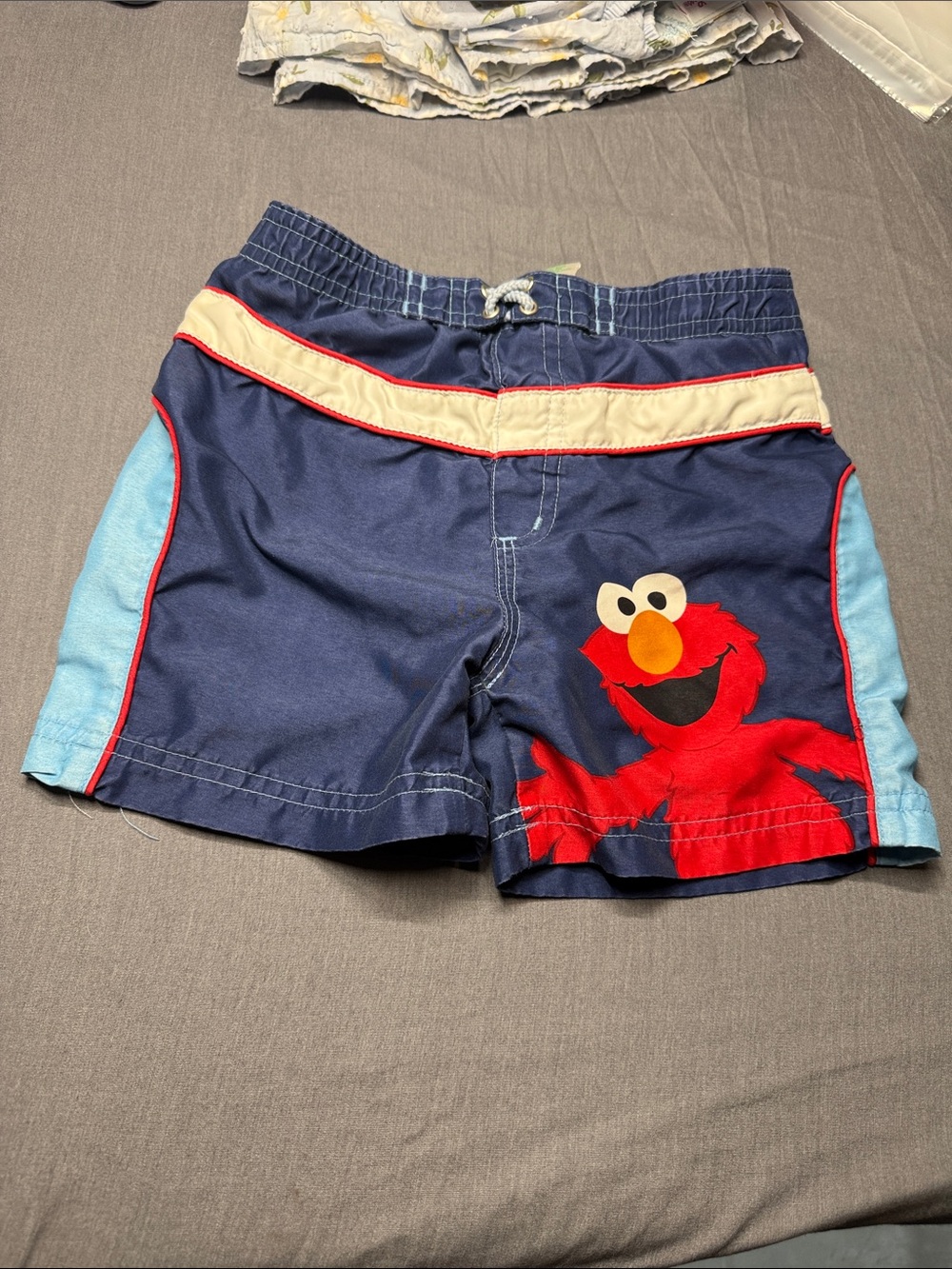 Sesame Street Navy, Red & Light Blue Elmo Swim Shorts